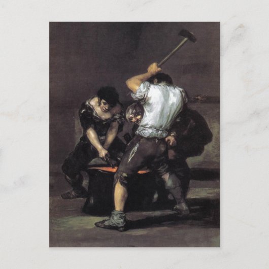 Goya, The Forge c. 1819 Oil on Leinwand, 191 x 121 Postkarte (Vorderseite)