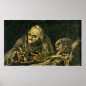 Goya - Zwei alte Männer zu den Mahlzeiten 1821 Poster (Vorne)