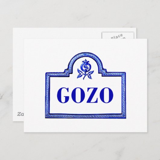Gozo, Granada Street Sign Postkarte (Vorne/Hinten)