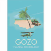 Gozo , Malteser Archipel Karte Reiseplakat. Aufkleber (Vorderseite)