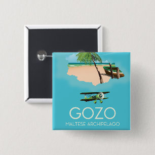 Gozo , Malteser Archipel Karte Reiseplakat. Button