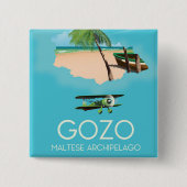 Gozo , Malteser Archipel Karte Reiseplakat. Button (Vorderseite)