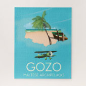 Gozo , Malteser Archipel Karte Reiseplakat. Puzzle (Vertikal)