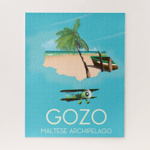 Gozo , Malteser Archipel Karte Reiseplakat. Puzzle