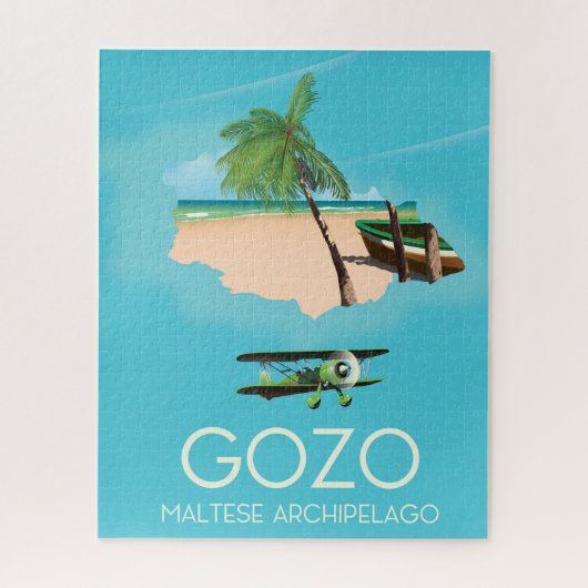 Gozo , Malteser Archipel Karte Reiseplakat. Puzzle (Vertikal)