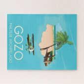 Gozo , Malteser Archipel Karte Reiseplakat. Puzzle (Horizontal)