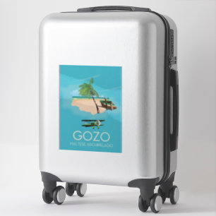 Gozo, maltesisches Archipel Karten-Reiseplakat Aufkleber