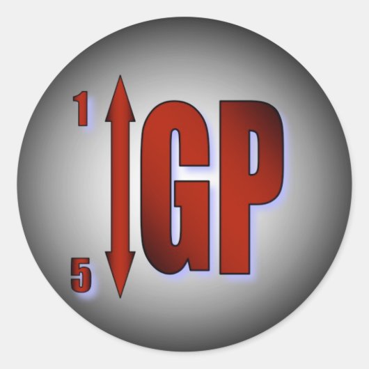 GP-Umschaltwarnung - Rot Runder Aufkleber (Vorderseite)