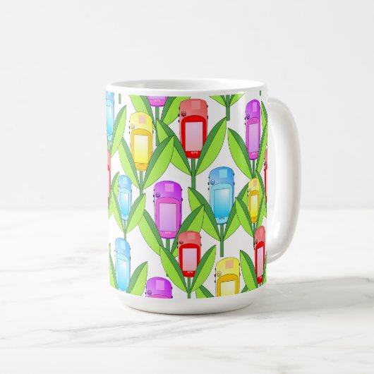 GPS-Blume Kaffeetasse (VorderseiteRechts)
