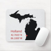 GPS Coordinates of Holland Michigan Mousepad (Mit Mouse)