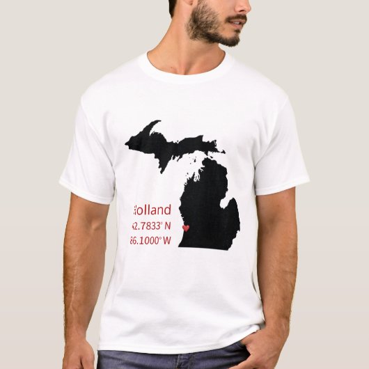 GPS Coordinates of Holland Michigan T-Shirt (Vorderseite)