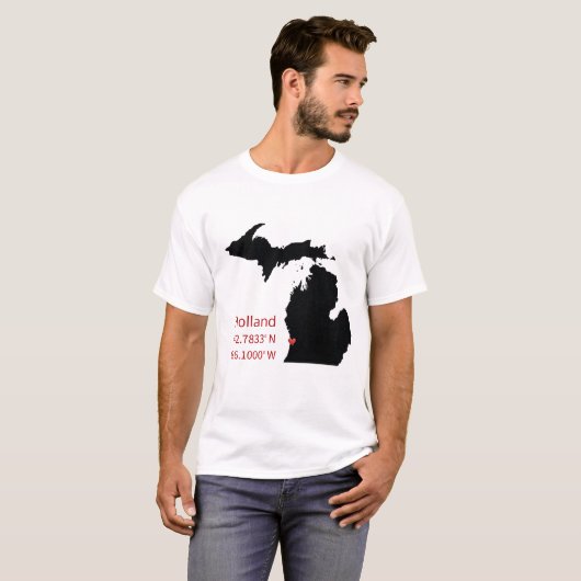 GPS Coordinates of Holland Michigan T-Shirt (Vorne ganz)