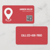 GPS-Dienste QR (rot) Visitenkarte (Vorne/Hinten)