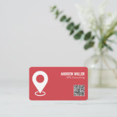 GPS-Dienste QR (rot) Visitenkarte (Stehend Vorderseite)