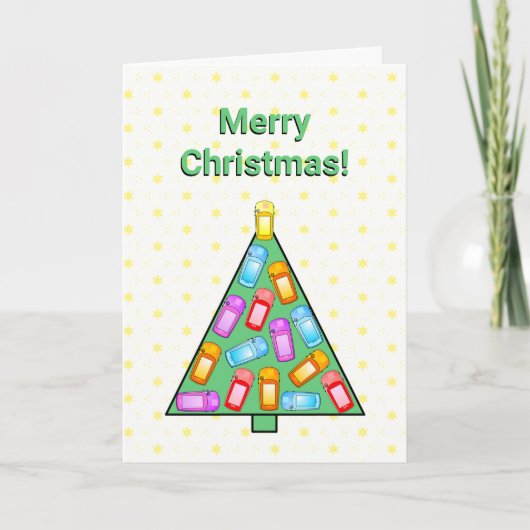 GPS Geocaching Christmas Tree Christmas Card Dankeskarte (Vorderseite)