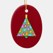 GPS Geocaching Weihnachtsbaum Keramik Ornament (Hinten)