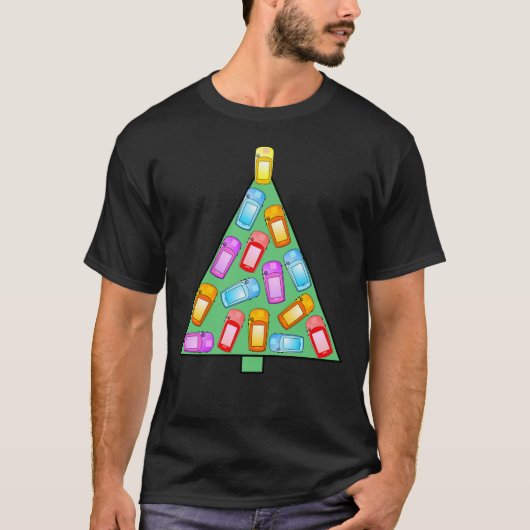 GPS Geocaching Weihnachtsbaum T-Shirt (Vorderseite)