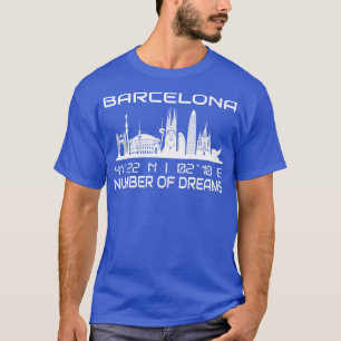 GPS-Koordinaten Stadt Barcelona Skyline 2 T-Shirt