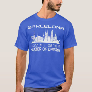 GPS-Koordinaten Stadt Barcelona Skyline 2 T-Shirt
