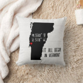 GPS-Koordinaten von Vermont mit Herz Kissen (Decke)