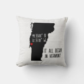 GPS-Koordinaten von Vermont mit Herz Kissen (Vorderseite)