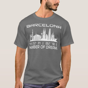 GPS-Koordinatoren Skyline von Barcelona 1 T-Shirt