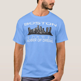 GPS koordiniert City Boston Skyline Dream City T-Shirt