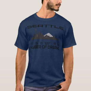 GPS koordiniert City Seattle Skyline Dream City 1 T-Shirt