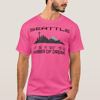 GPS koordiniert City Seattle Skyline Dream City 1 T-Shirt