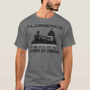 GPS koordiniert Florenz City Skyline Dream City 1 T-Shirt