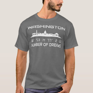 GPS koordiniert Hauptstadt Washington DC Skyline 1 T-Shirt