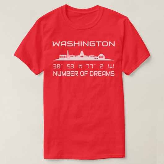 GPS koordiniert Hauptstadt Washington DC Skyline 2 T-Shirt (Design vorne)