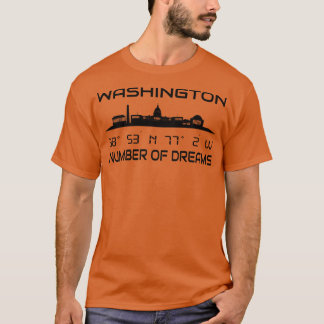 GPS koordiniert Hauptstadt Washington DC Skyline T-Shirt