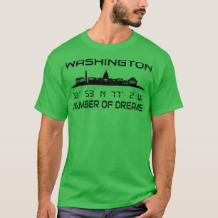 GPS koordiniert Hauptstadt Washington DC Skyline T-Shirt