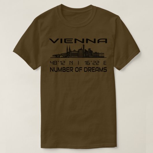 GPS koordiniert Hauptstadt Wien Skyline 1 T-Shirt (Design vorne)