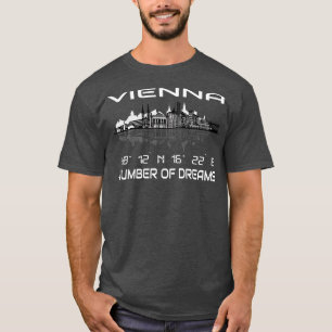 GPS koordiniert Hauptstadt Wien Skyline 2 T-Shirt