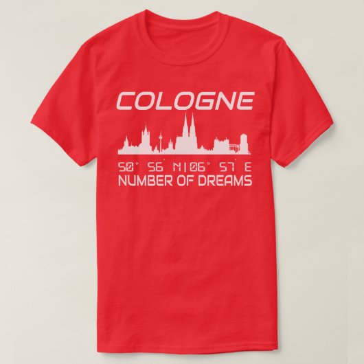 GPS koordiniert Stadt Köln Skyline 2 T-Shirt (Design vorne)