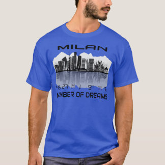 GPS koordiniert Stadt Mailand Skyline Traum Stadt  T-Shirt