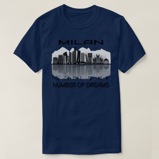 GPS koordiniert Stadt Mailand Skyline Traum Stadt  T-Shirt (Design vorne)