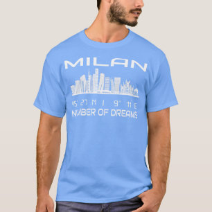 GPS koordiniert Stadt Mailand Skyline Traum Stadt  T-Shirt