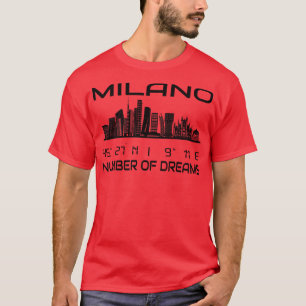 GPS koordiniert Stadt Mailand Skyline Traum Stadt  T-Shirt