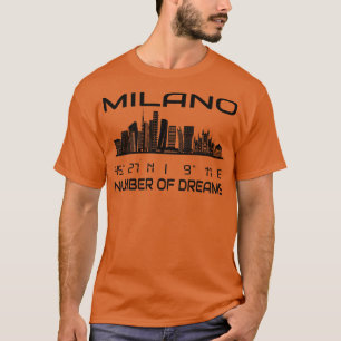 GPS koordiniert Stadt Mailand Skyline Traum Stadt  T-Shirt