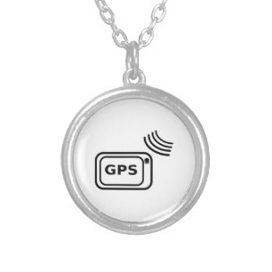 GPS-Signal Versilberte Kette