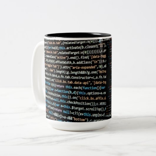 GPT-4 Python-Code-Tasse Zweifarbige Tasse (Vorderseite Links)