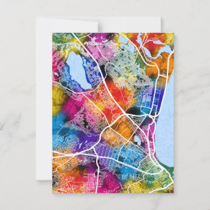 Gqeberha South Africa City Map Postkarte