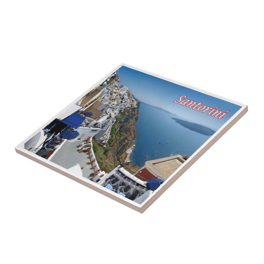 GR074 SANTORINI Thera, Firai, Griechenland, Fliese (Seite)