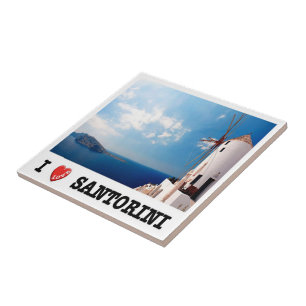 GR086 SANTORINI, I Liebe, Griechenland, Fliese