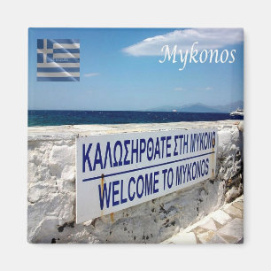 GR097 MYKONOS, Willkommen, Griechenland, Kühlschra Magnet