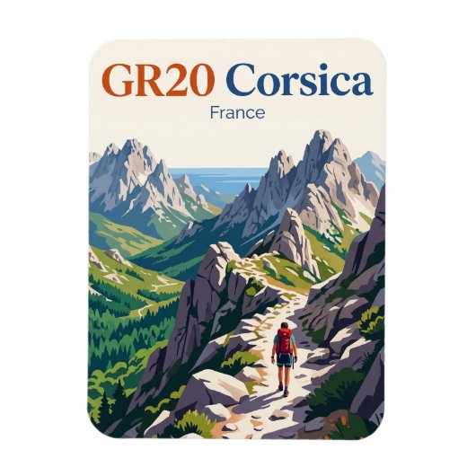 GR20-Trail, Korsika Frankreich Magnet (Vertikal)