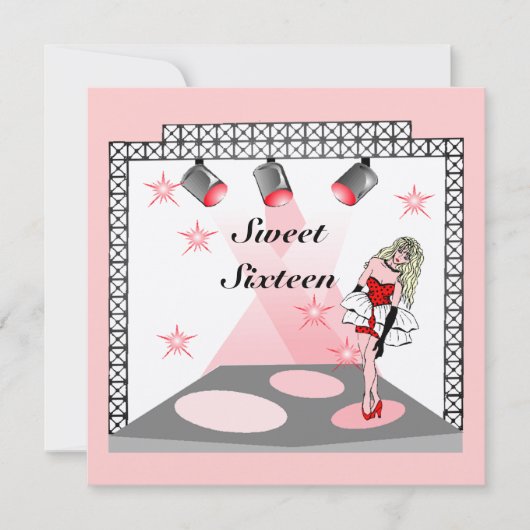 GR8 16. GEBURTSTAG 16 KARAOKE-PARTY EINLADUNG (Vorderseite)